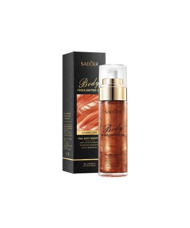 Shimmer Body Oil Plump Up The Bronze Body Shimmer Oil Waterproof Long Lasting Moisturizing Bronze Body Oil Face Body Shimmer Glow Illuminator Long Lasting Non-Sticky (04#)