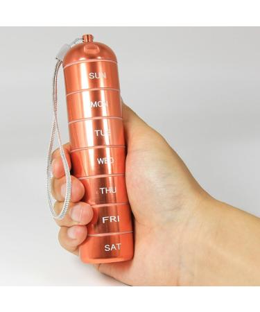 Metal Travel Pill Organizer - Compact 1 PCS Model 1 in Gray & Orange | Ideal for Travel & Medication Management - Buy Online on GoSupps.com