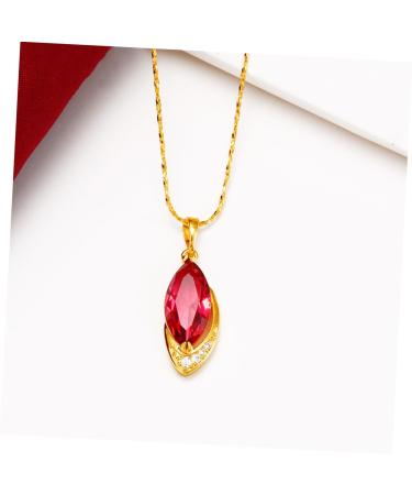 Abaodam Non Tarnish Necklace red necklace red pendant necklace necklace Beautiful Necklace set wedding decorate Ladies - Buy Online on GoSupps.com