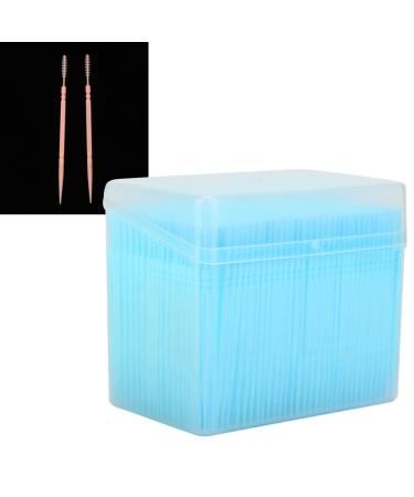 1100 Pieces Box Double Head Tooth Cleaning Toothpicks Oral Care Dental Floss Pick Toothpicks (Blue)