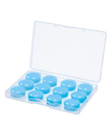 Silicone earplugs reusable earplugs waterproof earplugs with noise suppression for sleeping swimming 6 couples blue