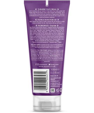 Ayumi Turmeric & Shea Butter Face Cream Vegan and Cruelty Free Dermatologically Tested 1 x 100ml - Buy Online on GoSupps.com