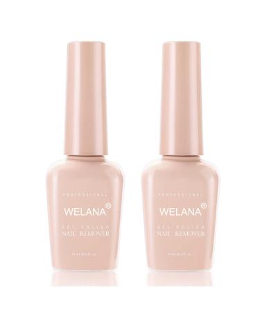 WELANA Gel Polish Remover 2 Pack 3-5 Minutes Nail Polish Gel Remover with Quick Effect & Professional Formula Gel Nail Polish Remover No Need Soaking Or Wrapping 15ml