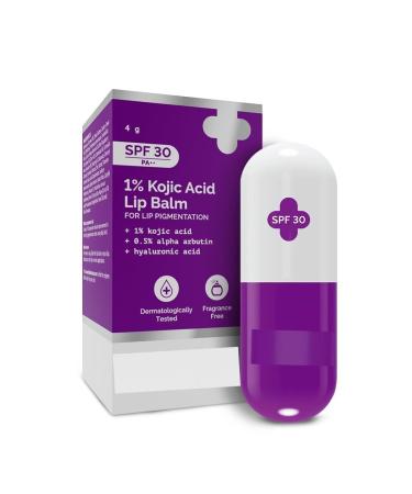 MD Lip Balm With Kojic Acid Alpha Arbutin & Hyaluronic Acid I SPF 30 PA++ I Gives Moisturized Lips | Off White | Travel Friendly | For Dark & Pigmented Lips -4g