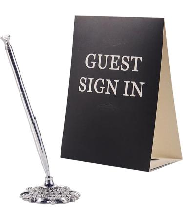 Wedding Guest Book with Pen Black Guest Book for Wedding Reception Party Funeral Memorial Baby Shower Birthday Graduation Guest Book 2023 Thick Paper with Silver Foil - Buy Online on GoSupps.com