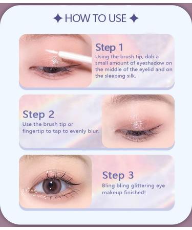 Crystal Liquid Glitter Eyeshadow Eyeliner Sticks | Sparkling Metallic Shimmer Eye Shadow | Long Lasting Korean Makeup - Buy Online on GoSupps.com