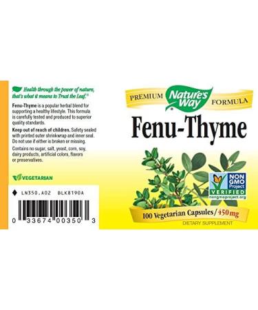 Nature's Way Fenu-Thyme 900 mg - 100 Vegan Capsules for Digestive Health - Buy Online on GoSupps.com