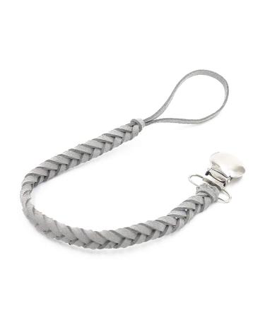 Censhaorme leather woven alloy colored pacifier chains woven pacifier chain alloy pacifier braided clip holder baby diet bite ring accessories