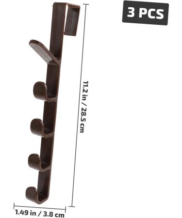 WHAMVOX 3pcs Door Coat Hook Plastic Clothes Hanger Plastic Hangers Towel Door Hanger Kitchen Door Portable 28.5X3.8X2CM Brown - Buy Online on GoSupps.com