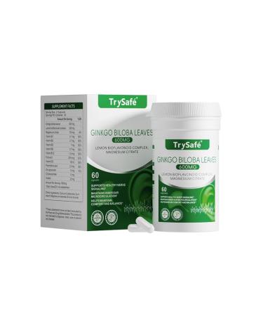 TrySafe 1000mg Hearing Support Formula - Tinnitus Relief for Ringing Ears with 600mg Ginkgo biloba 230mg Lemon Bioflavonoid Complex & Vitamins Support Inner Ears Healthy Auditory Nerve* & Sleep*