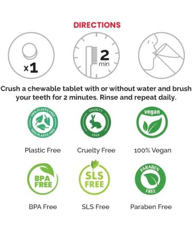 Heal- Toothpaste Chewable Bites with 10% Nano-Hydroxyapatite Fluoride Free- Compact (Minty Fresh) Minty Fresh 62 Count (Pack of 1) - Buy Online on GoSupps.com