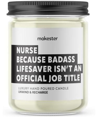 Nurse Candle - Soy Wax with Vanilla Jasmine & Sugared Almond - Christmas Nurse Gift by Makester - Buy Online on GoSupps.com