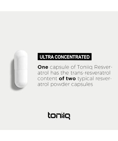 Toniiq Ultra High Purity Resveratrol Capsules - Anti Aging Support  60 Count - Buy Online on GoSupps.com