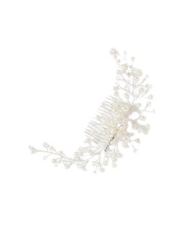 FRCOLOR Bridal Pearl Hair Comb Flower Decorations Teasing Combs for Women Inserted Hair Comb Wedding Hair Clip Jeweled Headband Wedding Hair Accessories for Women Miss Decorate Delicate