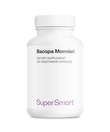 Supersmart Bacopa Monnieri 1500mg per Day (High Bioavailability) - Bacopa Extract - Active Bacosides Nootropic Supplement | Non-GMO & Gluten Free - 100 Vegetarian Capsules
