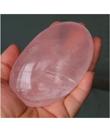 Natural Rose Quartz Carved Palm Stone Polished Irregular Shaped Sphere Crystal Quartz Gemstone Reiki Balancing Decoration 80-100grams Stone Collection - Buy Online on GoSupps.com