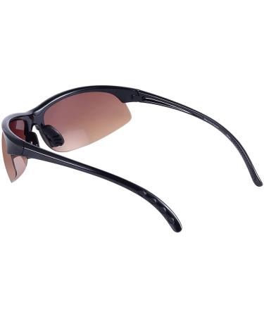 Bifocal Sport Wrap Reading Sunglasses 2-Pack for Men and Women - 2 Microfiber Cases - Black/High Definition Amber 2.5x - Buy Online on GoSupps.com