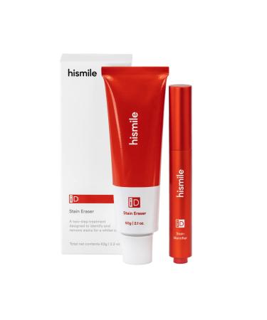 HISMILE iD Stain Eraser Teeth Brightening Prevent Teeth Stains Two-Step Stain Eraser Whiter Teeth Toothpaste Tooth Stain Treatment Hismile Toothpaste Hismile iD Stain Eraser 2