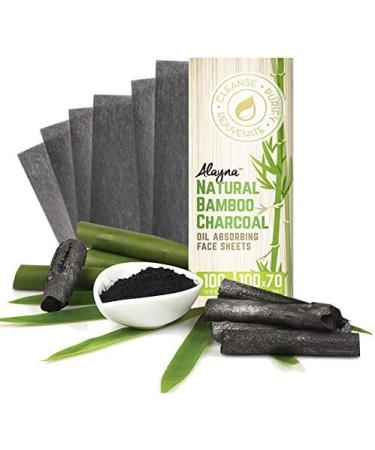 Natural Bamboo Charcoal Oil Blotting Sheets (3 PK) - 100 Pcs Organic Beauty Blotters for Face - Oil Absorbing Tissues for Makeup & Skin Care - Buy Online on GoSupps.com