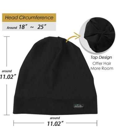 Adjustable Satin Lined Sleep Cap for Curly Hair | Extra Large Women's One Size | Black Comfortable & Stylish Nighttime Hair Care - Buy Online on GoSupps.com