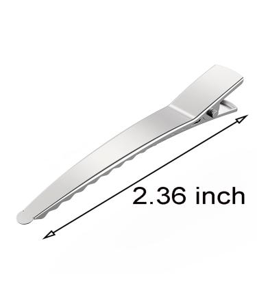 60 Pcs 2.36 Inch Metal Hair Clips for Women - Styling, Sectioning, Curling - Hair Salon, Barber, DIY - Silver - Buy Online on GoSupps.com
