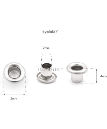 CRAFTMEMORE 2MM Tiny Grommets Eyelets Self Backing - 200PCS for Bead Cores, Clothes, Leather, Canvas (Silver) - Buy Online on GoSupps.com
