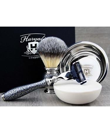 Premium Synthetic Brush & Triple Cartridge Razor Set with Bowl & Soap - Ultimate Shaving Experience - Buy Online on GoSupps.com