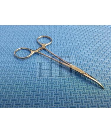 HTI BRAND DOG CAT PET HAIR PULLER REMOVER STAINLESS STEEL HEMOSTAT LOCKING FORCEPS 5" CURVED FULL SERRATED