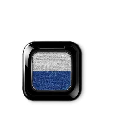 KIKO Milano Bright Duo Eyeshadow 17 | Duo eyeshadow with generous and intense colour payoff 17 Silver / Eletric Blue
