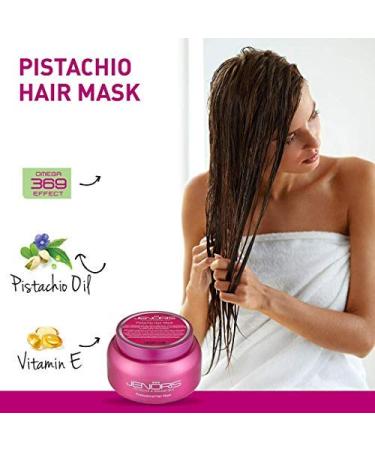 Jenoris Keratin Hair Mask 16.9 fl.oz - Natural Keratin & Pistachio Oil Blend - Omega 3-6-9 Complex for Dry Hair - Post-Straightening Treatment - Buy Online on GoSupps.com