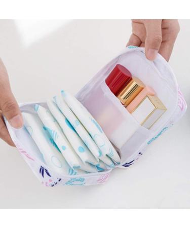 Portable Sanitary Napkin Storage Bag - Pink Strawberry | Menstrual Pad Holder for Women and Girls - Zipper Tampon Organizer - 12x12x4 cm - Buy Online on GoSupps.com