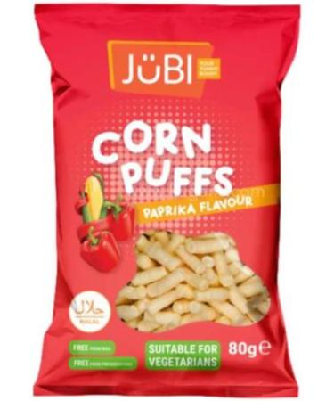 Jubi Corn Puffs Halal Certified No MSG No Preservatives Crisps Bag + FabFinds Mug (6 Pack Paprika) - Buy Online on GoSupps.com