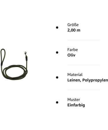 Basic Rope Leash 10mm with Hand Loop - 27 Colors & 7 Lengths | 2.00 m Olive - International Shipping - Buy Online on GoSupps.com