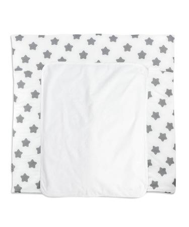 Puckdaddy wrap support Freya-77x75 cm diaper pad made of 100% cotton according to Oeko-Tex star pattern in white turning support for winding checks with removable frote movement gray stars