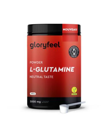 L-GLUTAMINE Powder 600 g 5000 mg High Dosed 100% Pure Bioactive Glutamine Essential Amino Acid Neutral Taste Vegan No Additives and Laboratory Tested Premium Quality gloryfeel