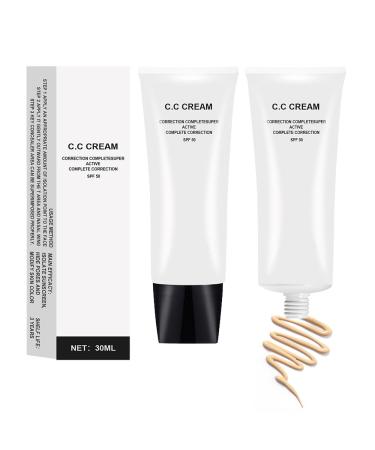 2Pcs CC Cream Skin Tone Adjusting with SPF 50 Complete Correction Active Formula 30ml (Natural 2Pcs) Natural-2Pcs