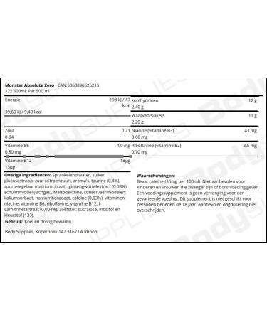  Monster Monster Absolute Zero 12 x 500ml - Buy Online on GoSupps.com