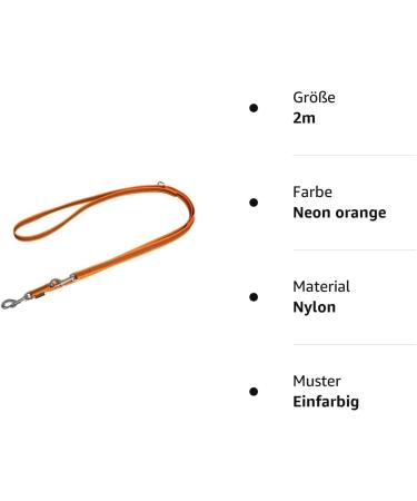 Mystique Rubberized Shoulder Leash - 20mm Standard Carabiner - 2m Neon Orange - International Shipping Available - Buy Online on GoSupps.com
