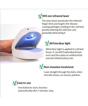 ATANG Nail Fungus Laser Therapy Device - 905nm & 470nm Blue Light Treatment for Toenail Fungal Infections - Foot Care Tool - Buy Online on GoSupps.com