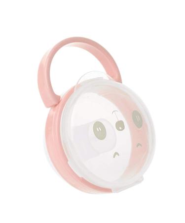 Maxtoner Baby Pacifier Storage Box Cartoon Pattern Pacifiers Nipple Transparent Dust Boxes Portable Round Shape Storage Box Pacifier Storage Pink