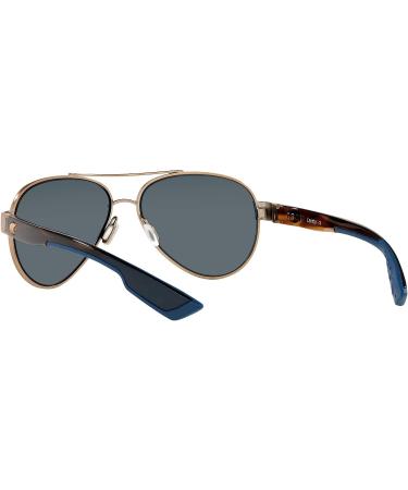 Costa Del Mar Women's Loreto Aviator Sunglasses - Golden Pearl/Polarized Blue Mirrored 580p - 56mm - Buy Online on GoSupps.com