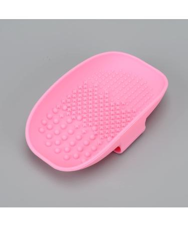 KOMUNJ Silicone Brush Cleaner Silicone Cosmetic Brush Cleaning Mat for Home Travel Easy to Clean Suitable for Dry Cosmetics Pink - Buy Online on GoSupps.com