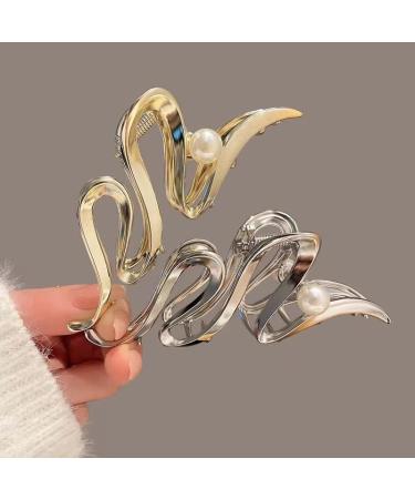 Metal Pearl Hair Claw Clips - Nonslip Wedding Hair Accessories for Women and Girls - Buy Online on GoSupps.com