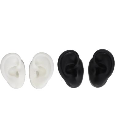 Silicone Ear Model Simulation Left Right Silicone Ear Model Reusable 2 Pair for Practice (Black and White) - Buy Online on GoSupps.com