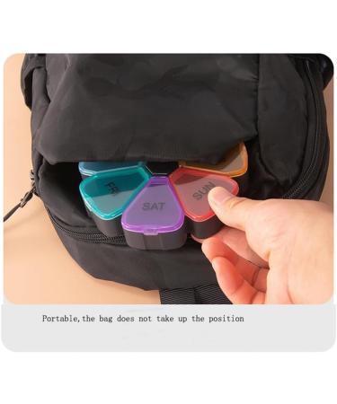 Round Portable Pill Box - Multicolor Week Planner | 7-Sided Medicine Organizer for Daily Reminders - Shop Internationally - Buy Online on GoSupps.com