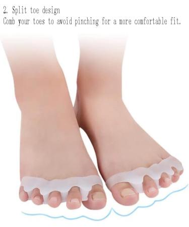 Deaver Toe Smooths - Gel Toe Spreader & Midfoot Cushion for Hallux Valgus Relief | 5 Pairs - Pain Relief for Overlapping Toes - Buy Online on GoSupps.com