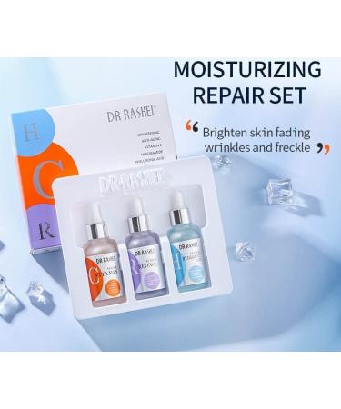 Vitamin C Retinol & Hyaluronic Acid Facial Serum Set - 3 Pack Moisturizing & Repairing - 1.01 oz Each - Buy Online on GoSupps.com