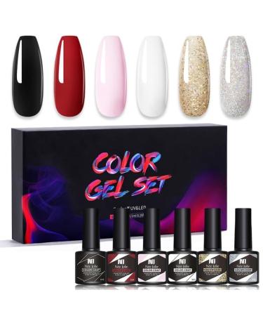 Nail Polish Gel 6Pcs/Set x8.5ml Soak Off Gel UV LED Semi Permanent Varnish for Nail Art 100Colors for Base Top Coat Gifts - (Color: STE4)