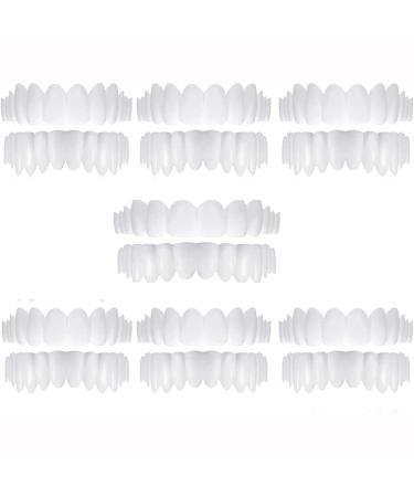 MXRFACTORY DENTATION Immediately veneers Temporary fake teeth top below smile jagged prosthesis teeth reusable for covering missing teeth for men and women 7 pairs