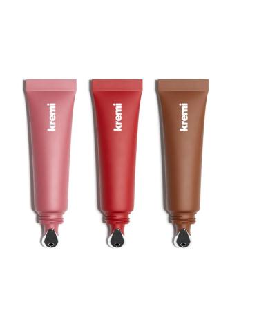 Lip Balm Set of 3 Metal Tins | Red | Coffee | Nude | Moisturizing | Lip Gloss | Vegan | Balm | Nourishing - Peptides Ceramide Vitamin E - Buy Online on GoSupps.com